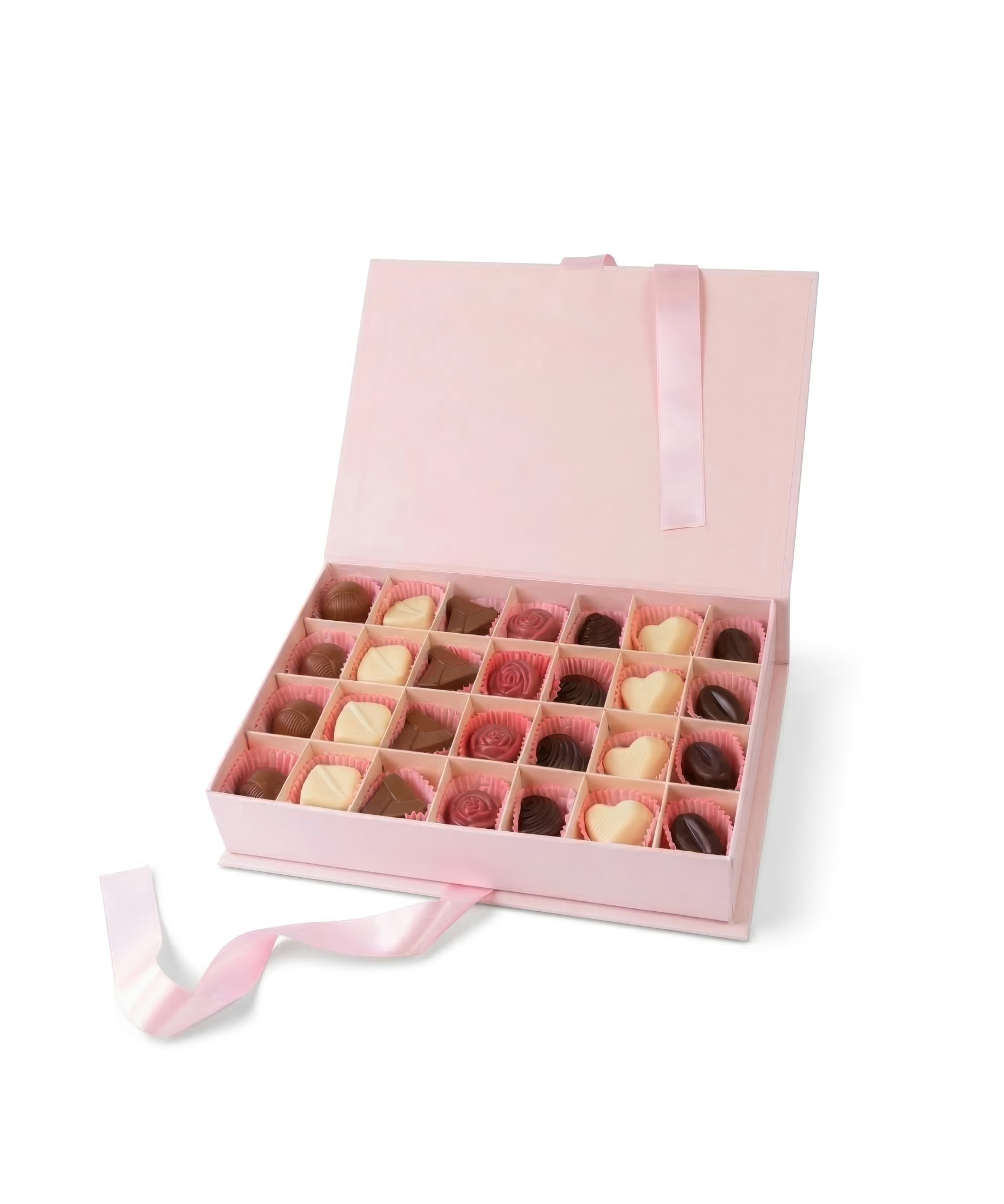 Kitap Kutu Dolgulu Çikolata 28'li – El Yapımı Belçika Callebaut Çikolatası